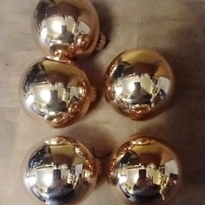 Vintage Gold Christmas Ornaments Balls 4"