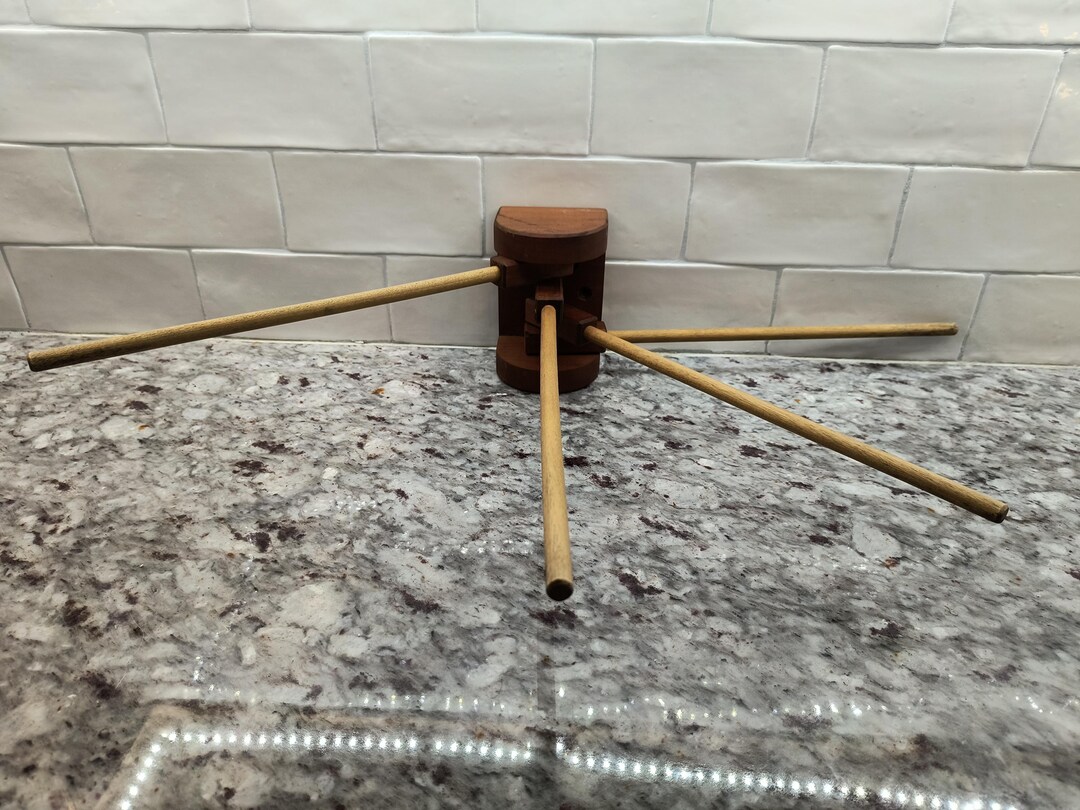 Vintage Wooden Clothes Drying Rack Wall Mount Primitive Farmhouse ~ 4 ...