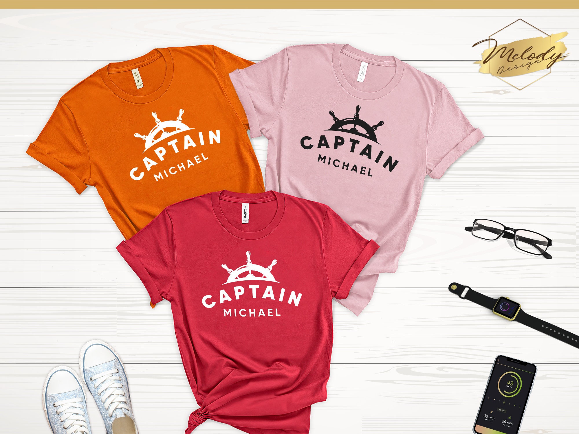 Captain T Shirt Custom Name Boating TShirt Sailing Gifts Etsy