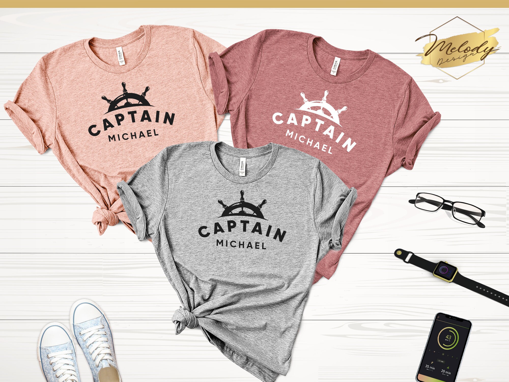 Captain T Shirt Custom Name Boating TShirt Sailing Gifts Etsy
