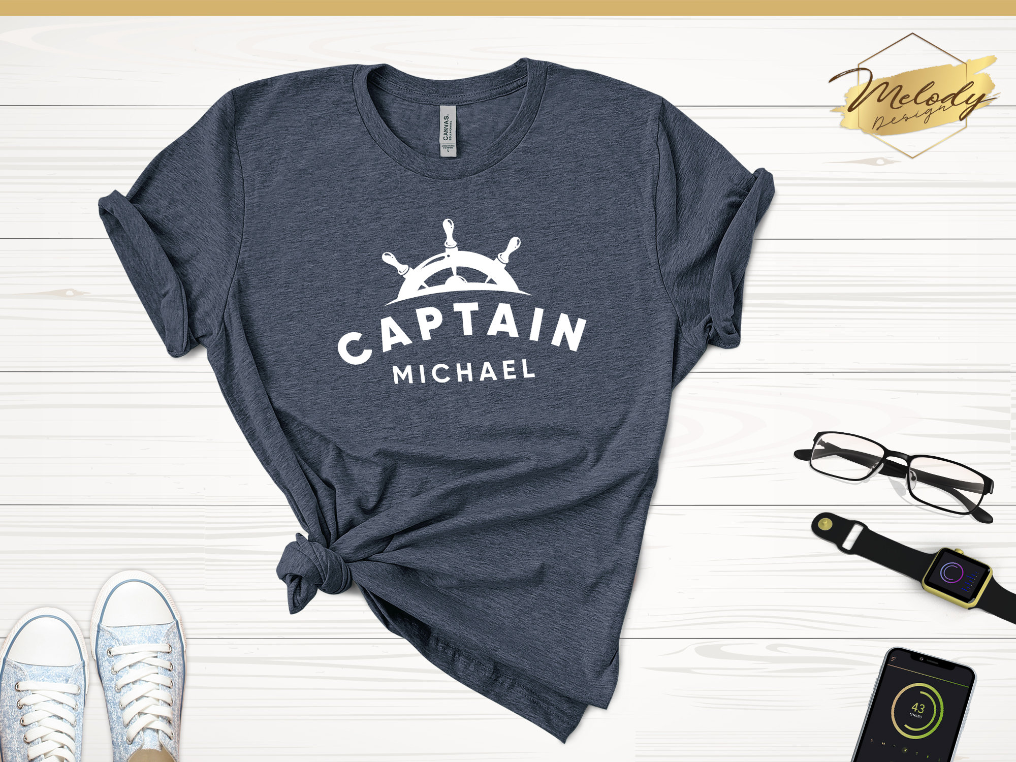 Captain T Shirt Custom Name Boating TShirt Sailing Gifts Etsy