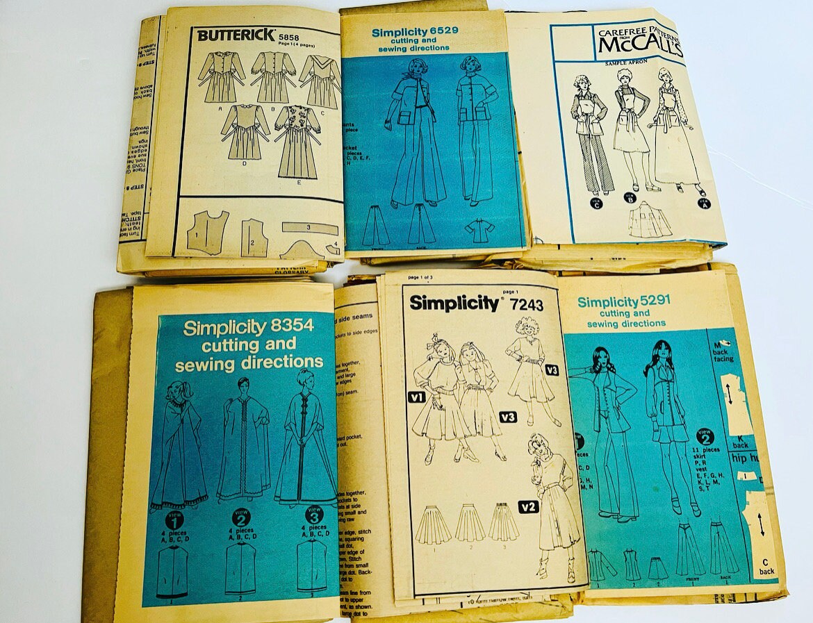 Set B Vintage Sewing Pattern Instructions and Tissue Paper for Etsy