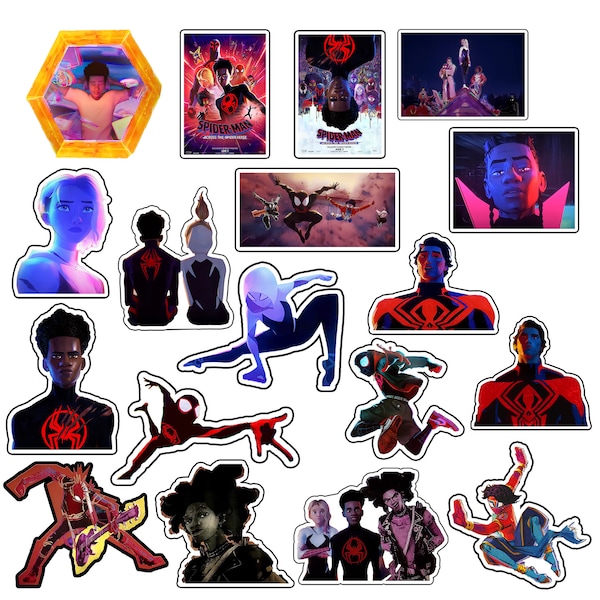 Spiderman Across the Spiderverse Sticker Pack : Pack of 18 Spiderverse Sticker