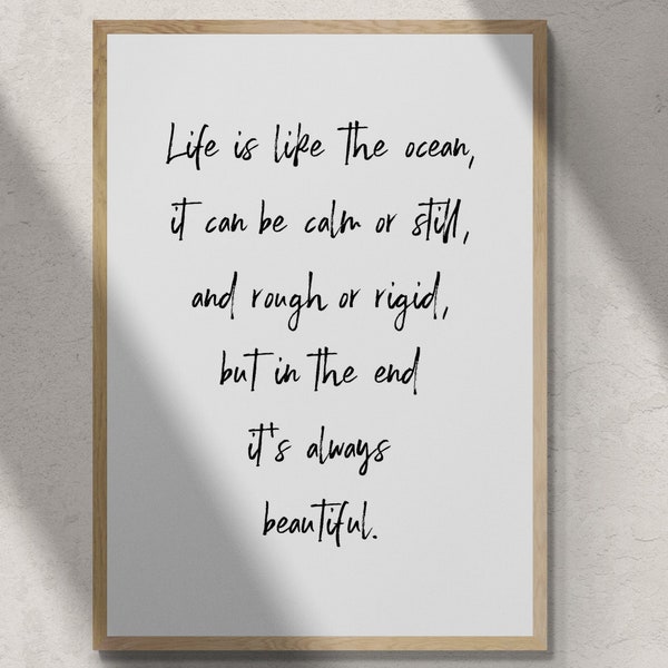 Life is beautiful | Typo Poster matt | 160 oder 250g/m Papier | Digitales Lettering