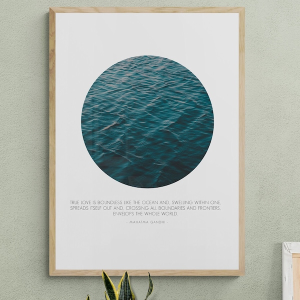 GANDHI Zitat | Salty Quotes | Fotodruck Poster Typo | Dance with the waves | Digital Design by Anika Klante