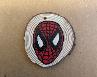 Hand painted wood slice ornament