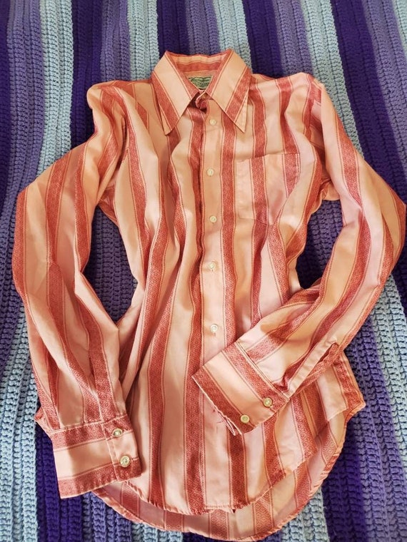 Vintage Dagger Collar Shirt 1970s Van Heusen Gem
