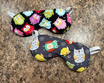 Owl Print Weighted Eye Mask: Migraine & Headache Relief