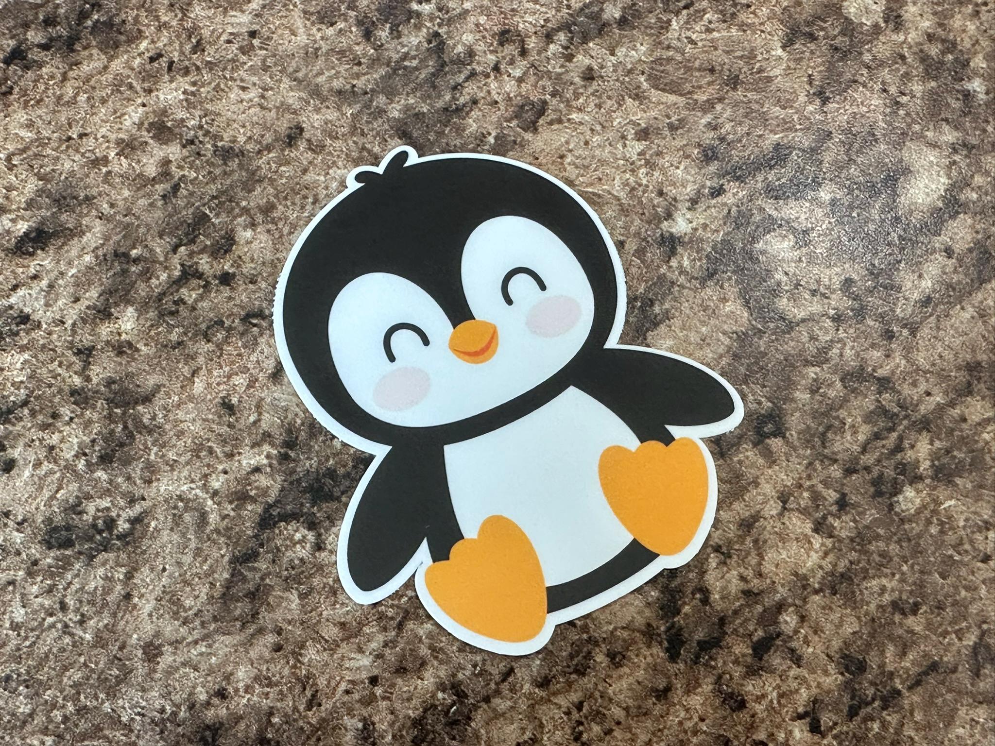 Blushing Penguin Vinyl Sticker: Waterproof Decal for Laptop, Water ...