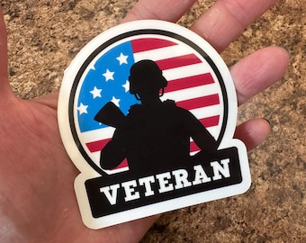 American Veteran Vinyl Sticker: Waterproof Car Decal