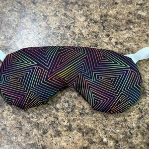 Color Burst Themed Weighted Eye Mask with Elastic Strap. Migraine Headache Relief Pack. Reusable Microwave Heat Pad. Hot Cold Therapy.