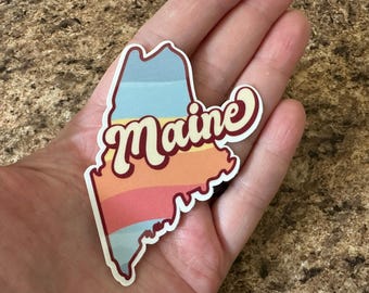 Retro Maine Vinyl Sticker: Waterproof Car Decal