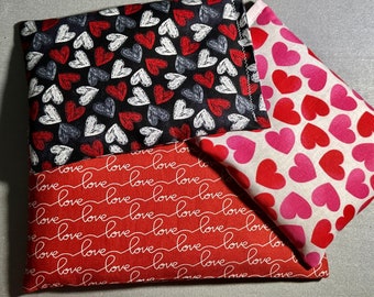 CLEARANCE  Microwave Heat Pad. Hot Cold Pack. Migraine Headache Relief. Rice Pack. Valentines Day, Love, Hearts, Anniversary, Couple