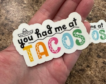 Taco Love Vinyl Sticker: Waterproof Car Decal, Laptop Decal
