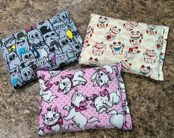 Cat Print Reusable Heat Pad: Hot Cold Therapy Rice Pack