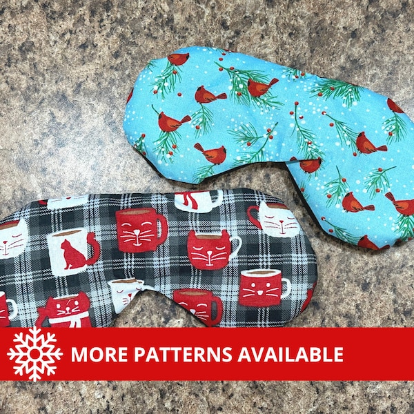 CLEARANCE Weighted Eye Mask. No Strap. Migraine Headache Relief Pack. Reusable Microwave Heat Pad. Hot Cold Therapy. Christmas, Cardinals