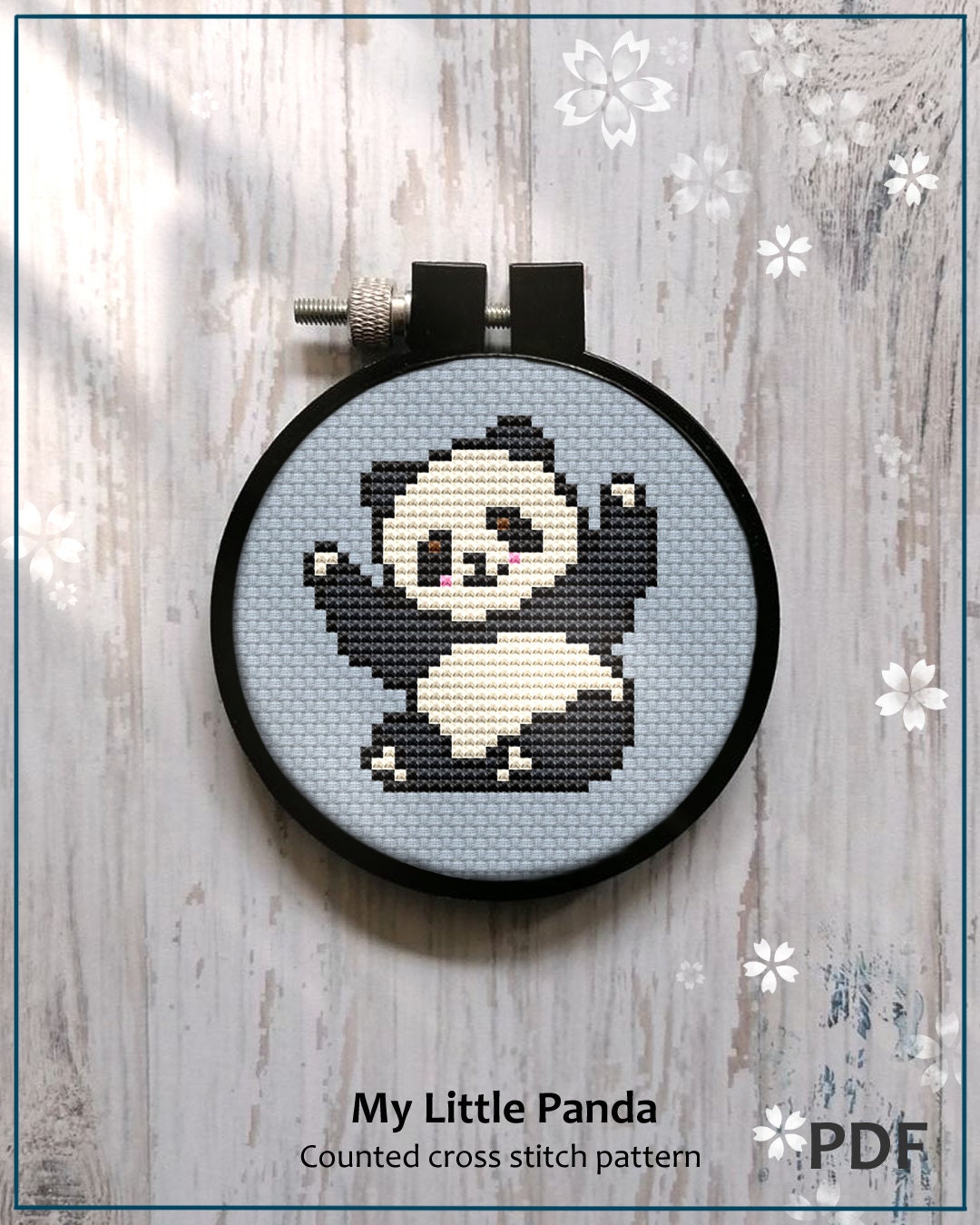VERVACO Kit Punto De Cruz Bebe Nacimiento Regalos DIY Completo PANDA DURMIENTE Creativo Manualidades Creatividad Adultos Decoracion Pared Bordar Kit Principiantes Ca. 27 X 34 Cm Cross Stitch