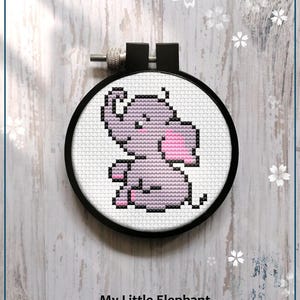 My Little Elephant-kruissteekpatroon, mini dierenkunst voor beginners (pdf)