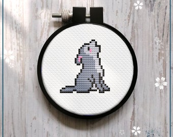 Little Wolf modern Cross Stitch Pattern Gift for Kid Easy Mini cute baby wolf Wall Art Instant Download PDF