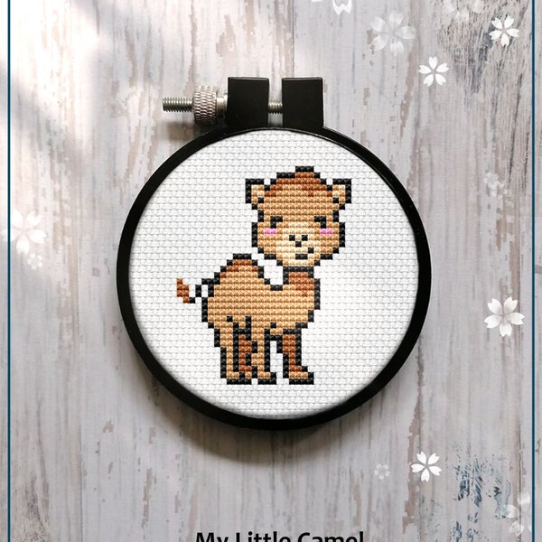 Cute Baby Camel cross stitch pattern Easy beginner Gift for Kid Mini design Nursery Wall Art  Instant Download PDF