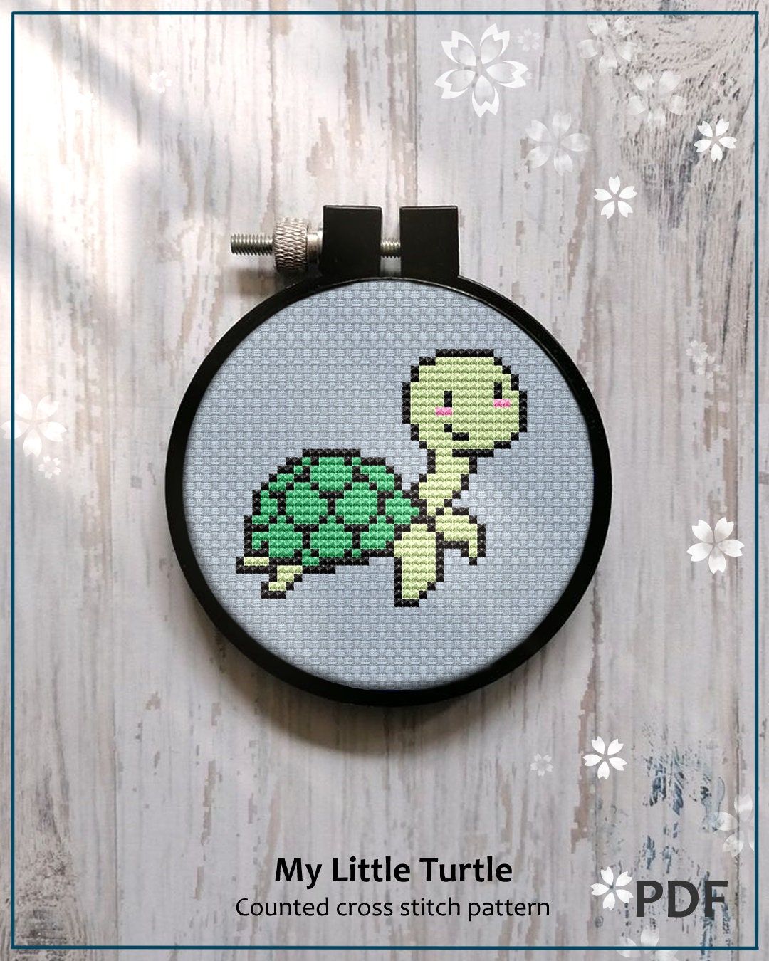 cute-little-turtle-modern-cross-stitch-pattern-gift-for-kid-easy-mini-beginner-baby-turtle-wall-art-instant-download-etsy