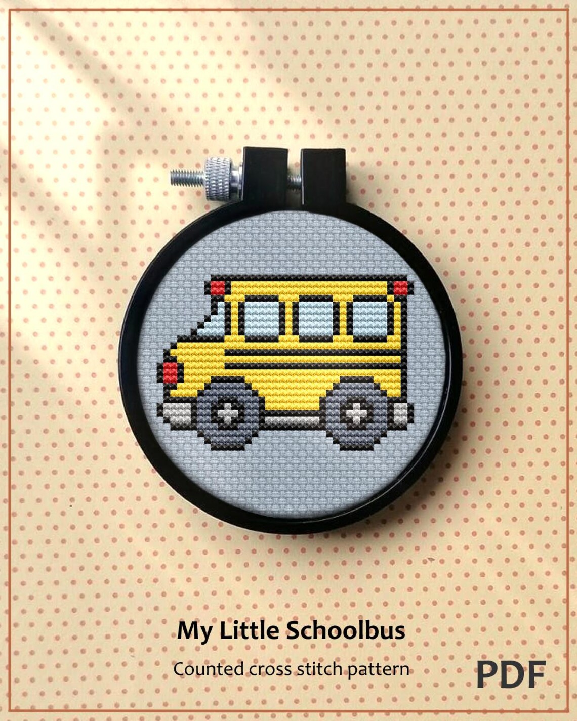 School Bus Cross Stitch Pattern, Vehicle Decoration (PDF Pattern - Etsy ...