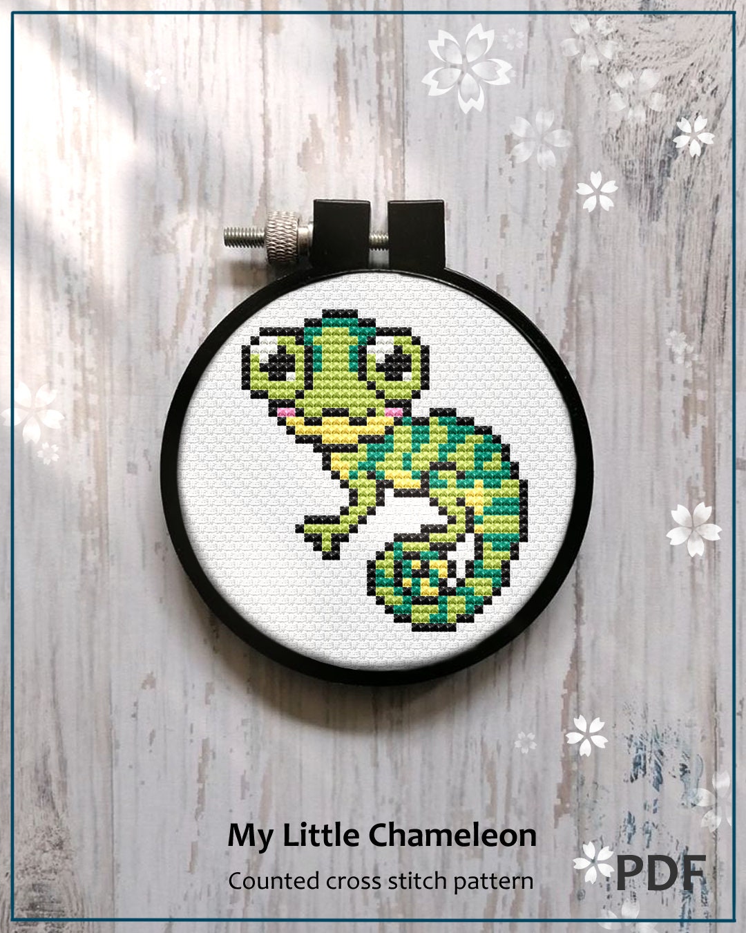 My Little Chameleon Modern Cross Stitch Gift for Kid Easy Etsy