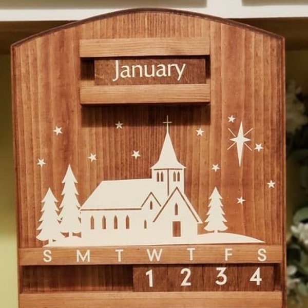 Perpetual Calendar - A modern twist on a classic favorite - Perfect Wedding Gift Wooden Tile Wood Calendar Housewarming Holiday Gift Kitchen