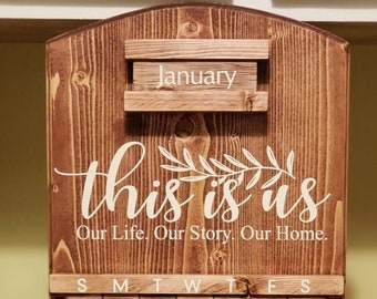 This Is Us Perpetual Calendar - Perfect Wedding Gift Wooden Tile Wood Calendar Housewarming Holiday Gift Kitchen New Home Pinterest