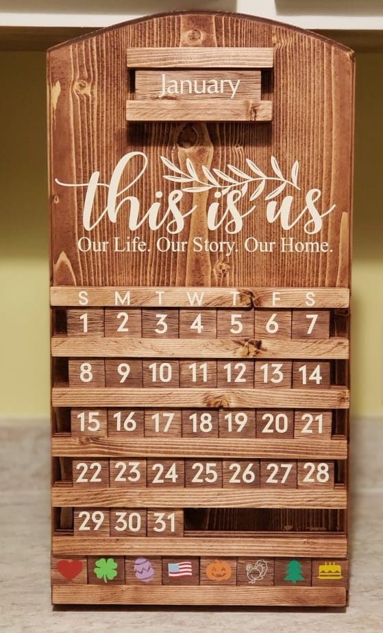 This Is Us Perpetual Calendar - Perfect Wedding Gift Wooden Tile Wood Calendar Housewarming Holiday Gift Kitchen New Home Pinterest