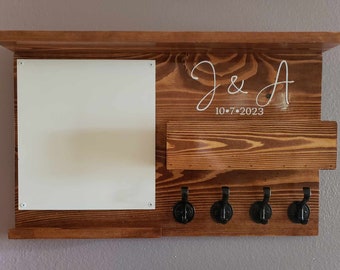 Personalized Entryway Organizer & Memo Board - Key Holder Mail Holder Box Wall Organize Chalk Board White Board Hooks Hat Coat Pinterest