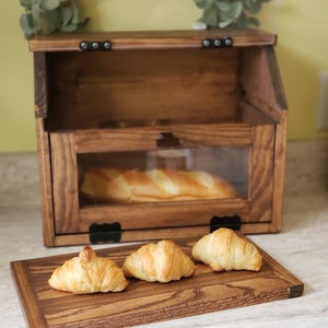 Rustic Bread Box, Counter Top, Bread Cabinet, Bread Display, Pastry, Breadbox Vintage Farmhouse Style Wood 2 Story Cake Cupcake Pinterest