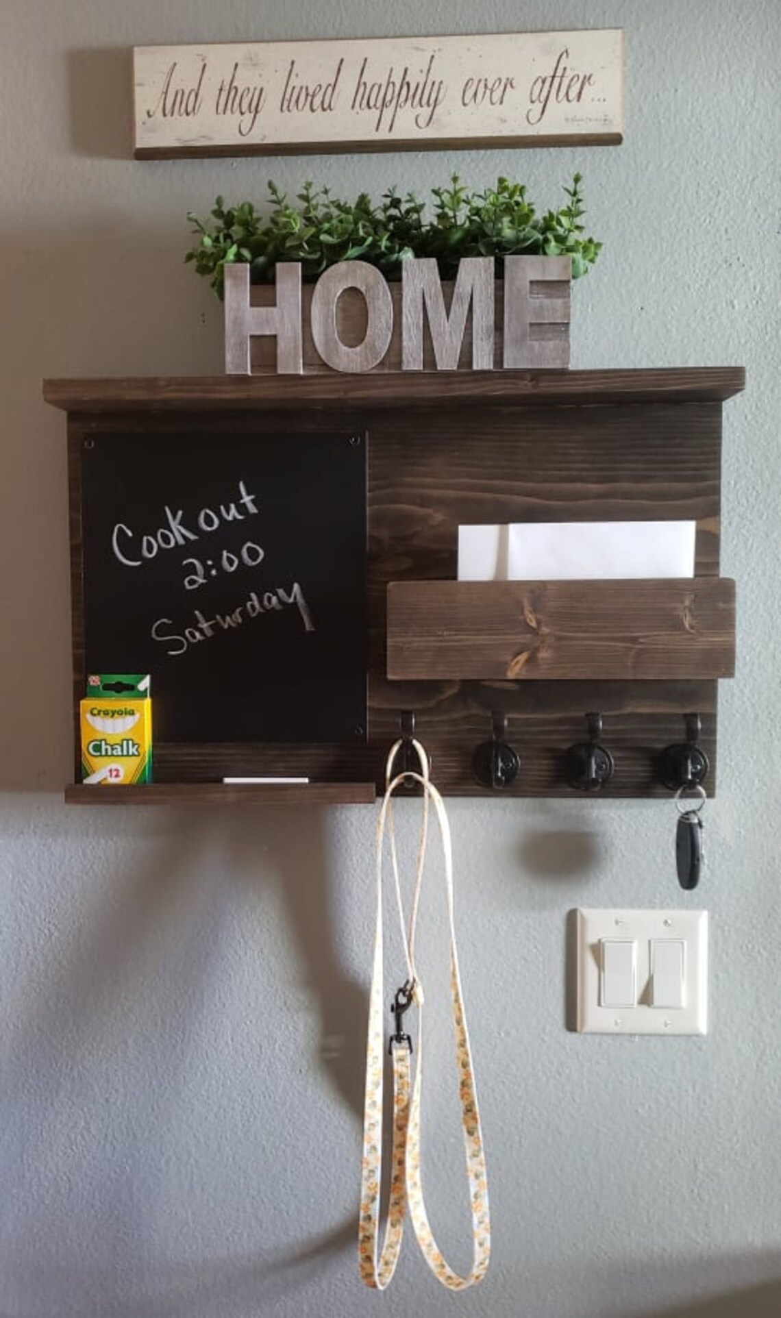 Entryway Organizer & Memo Board Key Holder Mail Holder Box Etsy