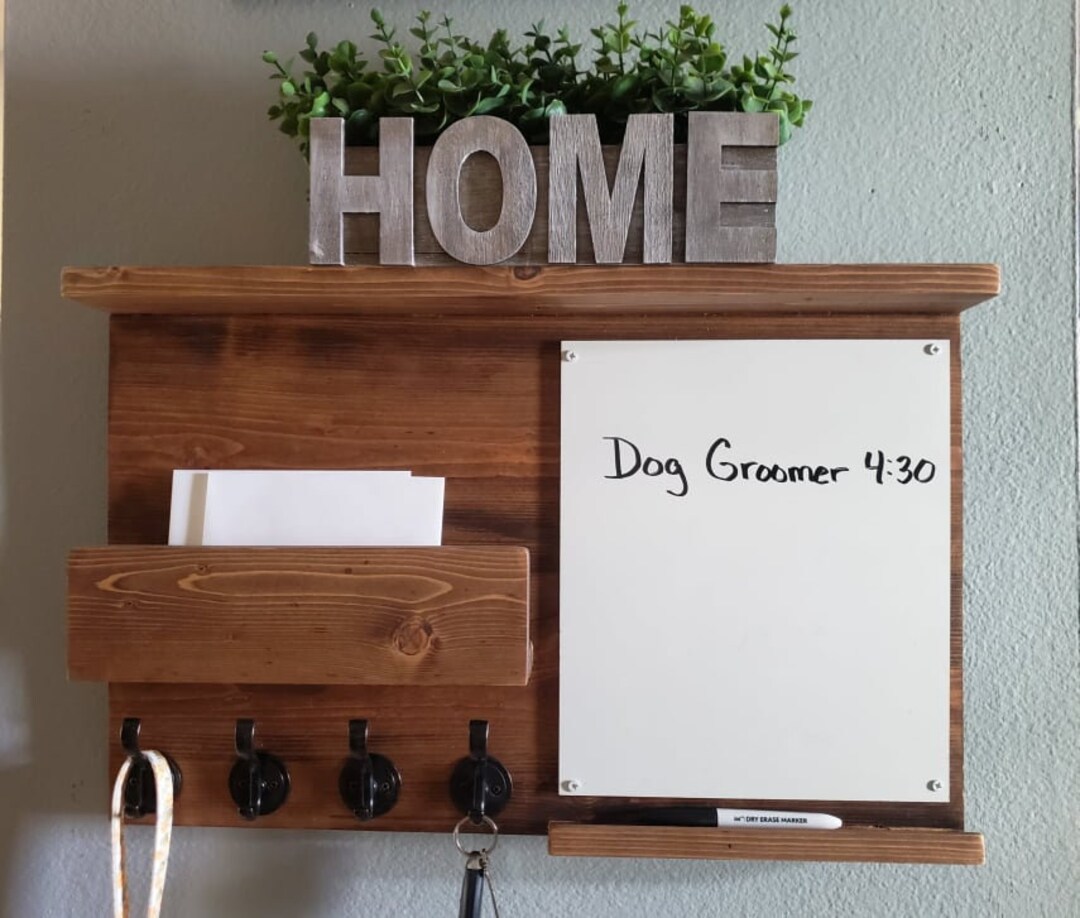 Entryway Organizer & Memo Board Key Holder Mail Holder Box Etsy