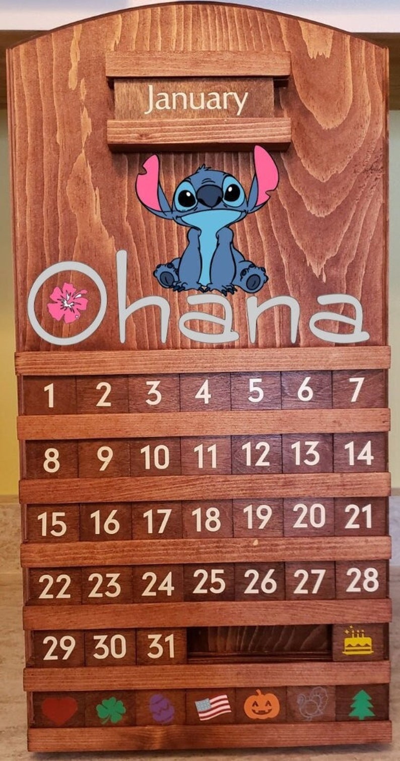 Stitch Calendar Stitch Decor Stitch Ohana Lilo & Stitch Etsy