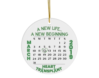 Personalized Heart Transplant Ornament: Custom Date Keepsake