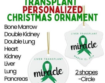 Personalized Organ Transplant Christmas Ornament: Miracle Keepsake
