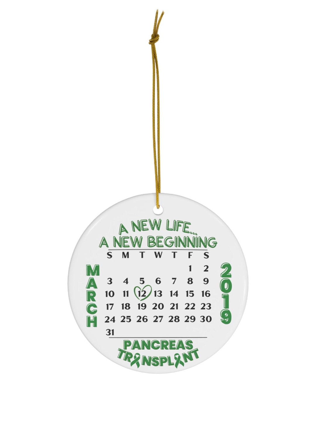 Pancreas Transplant Christmas Ornament With Personalized Date; Organ ...
