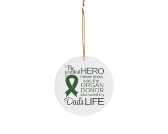 Personalized Organ Donor Christmas Ornament: Porcelain Keepsake