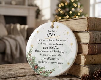 Organ Donor Memorial Ornament | Transplant Recipient Gift | Donor Hero Christmas Ornament | New Beginning Keepsake | In Memory of Donor