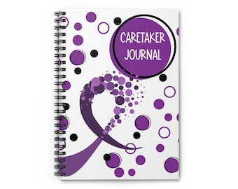 Purple Ribbon Caregiver Journal: Spiral Notebook with Pocket