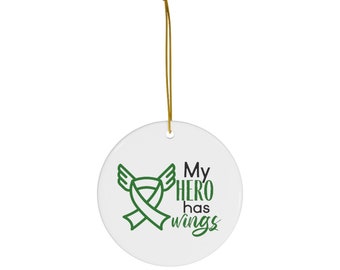Organ Transplant Christmas Ornament: 'My Hero'