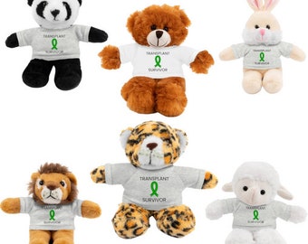 Transplant Survivor Stuffed Animals with Tee; Organ Transplant Gifts