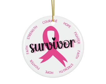 Breast Cancer Survivor Ornament: Inspirational Holiday Decor