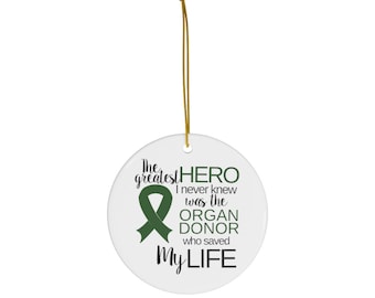 Organ Donor Hero Ornament: Transplant Recipient Gift