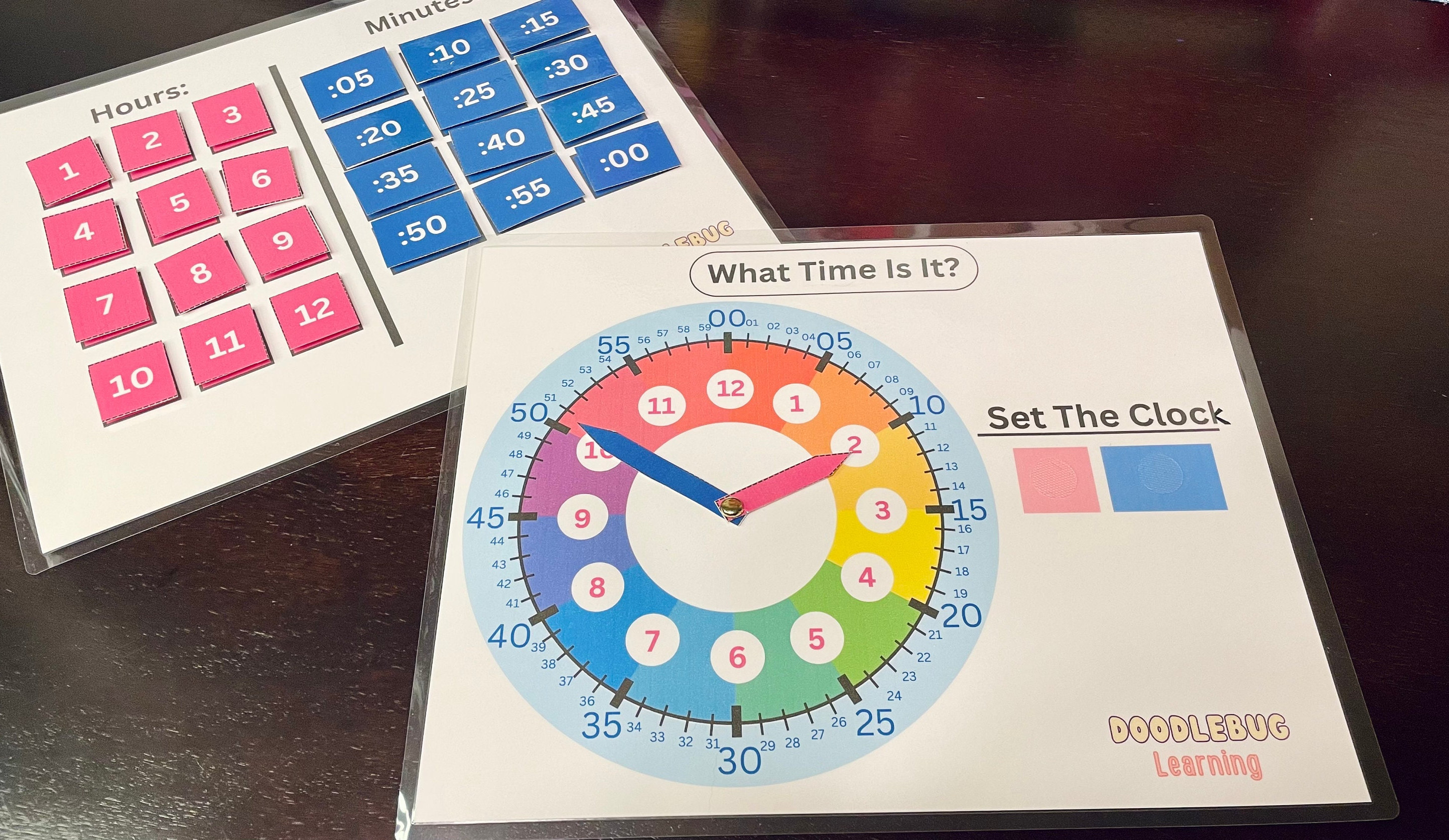 Kids Clock, Learn to Tell Time, Printable Learning Game, Homeschool Activity, Educational Clock