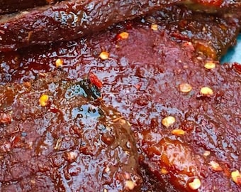 Spicy Lao Beef Jerky | Authentic Laotian Beef Jerky | Asian Snack | Spicy Beef Snack | Lao Food Gift | Beef Jerky Gift