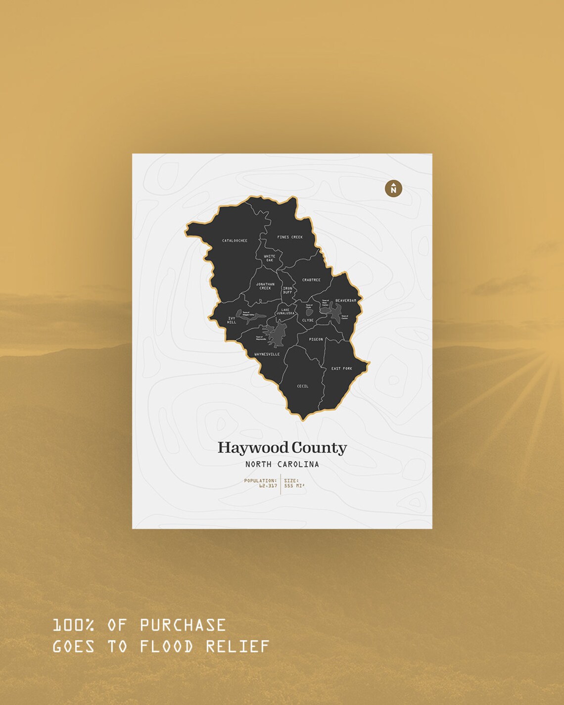 Haywood County Minimal Map Etsy