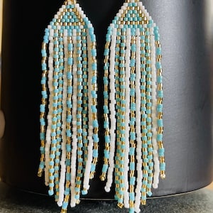 Seed Bead Earrings with Fringe