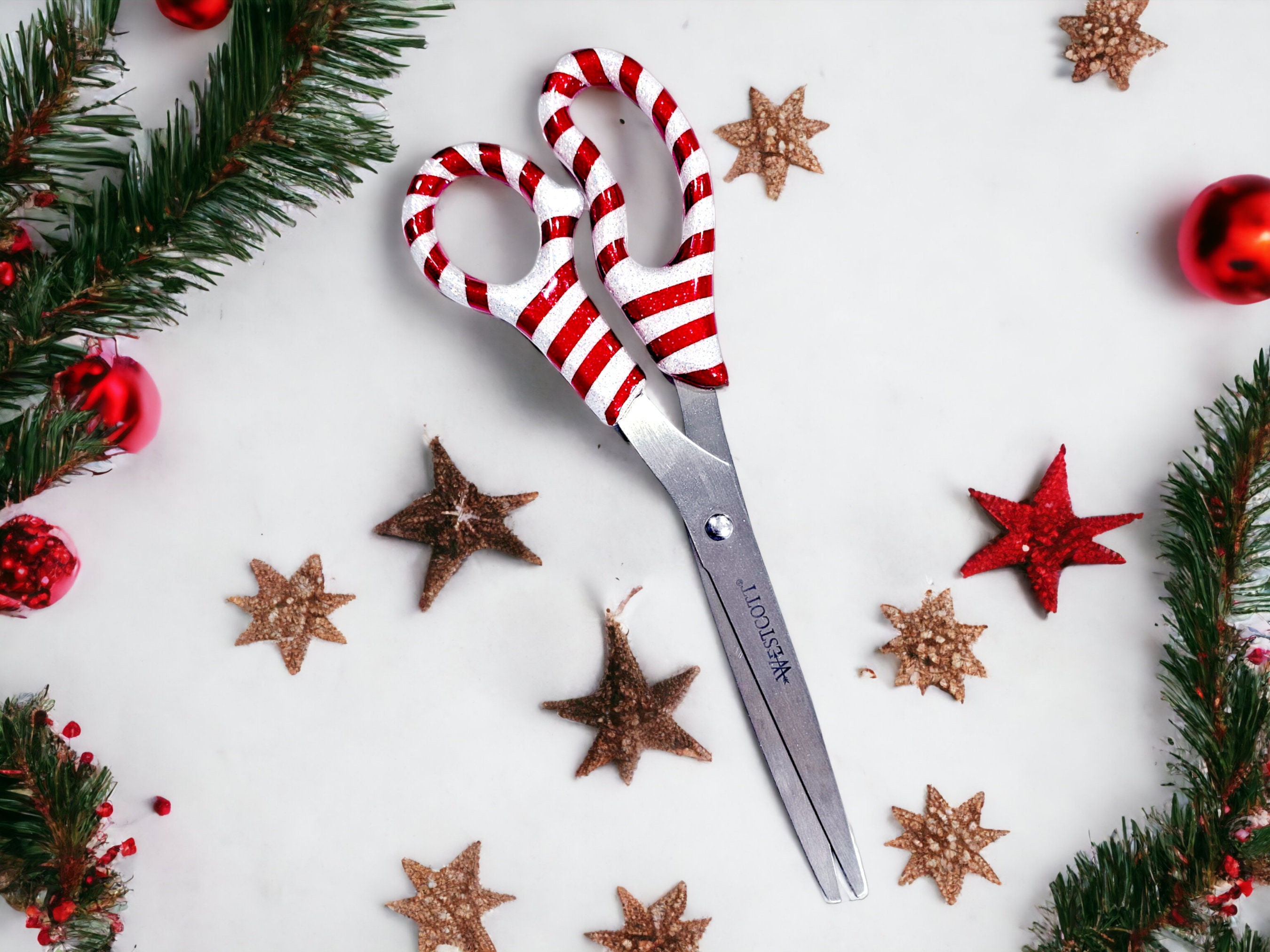 Christmas Scissors / Candy Cane Scissors / Christmas Office Supplies / Best  Selling / Holiday Office Supplies / Gift Wrapping Scissors